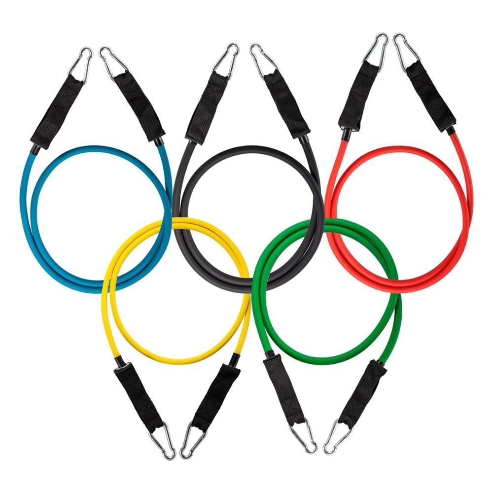 Æfingateygjur með handfangi. 5 í setti